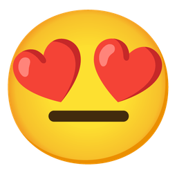 smiling face with heart-eyes and neutral face