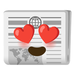 smiling face with heart-eyes and newspaper