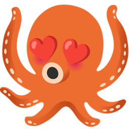 smiling face with heart-eyes and octopus