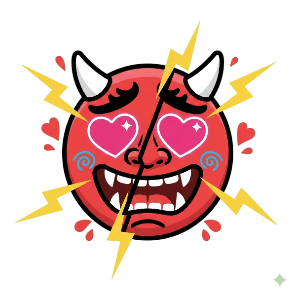 Smiling face with heart-eyes and Ogre