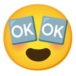 smiling face with heart-eyes and OK button