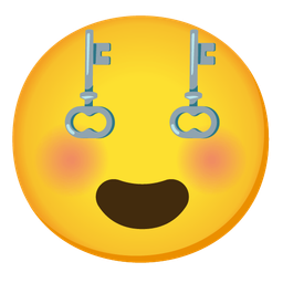 smiling face with heart-eyes and old key