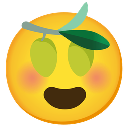 smiling face with heart-eyes and olive