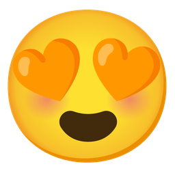smiling face with heart-eyes and orange heart