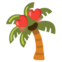 smiling face with heart-eyes and palm tree