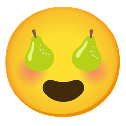 smiling face with heart-eyes and pear