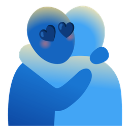 smiling face with heart-eyes and people hugging