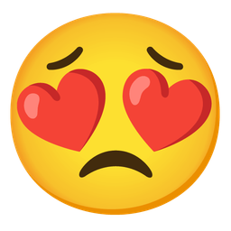 smiling face with heart-eyes and persevering face