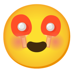 smiling face with heart-eyes and ping pong