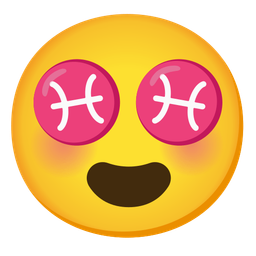 smiling face with heart-eyes and Pisces