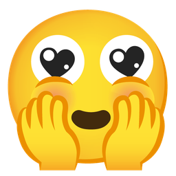 smiling face with heart-eyes and pleading face