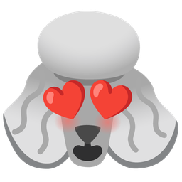 smiling face with heart-eyes and poodle