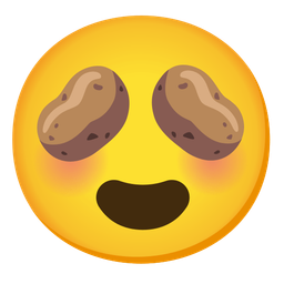 smiling face with heart-eyes and potato
