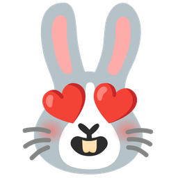smiling face with heart-eyes and rabbit face