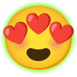 smiling face with heart-eyes and radioactive