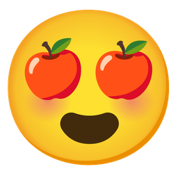 smiling face with heart-eyes and red apple