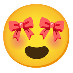 smiling face with heart-eyes and ribbon