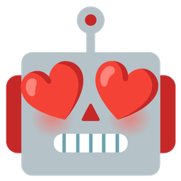 smiling face with heart-eyes and robot