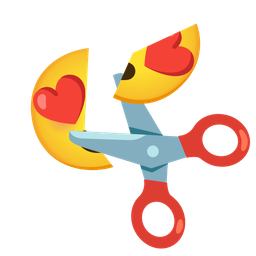 smiling face with heart-eyes and scissors