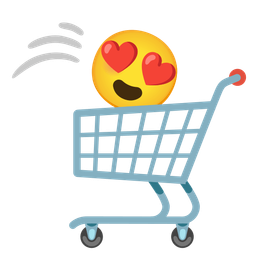 smiling face with heart-eyes and shopping cart