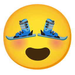 smiling face with heart-eyes and skis