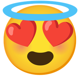 Smiling face with heart-eyes and Smiling face with halo