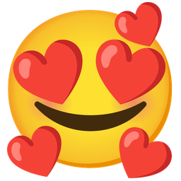 Smiling face with heart-eyes and Smiling face with hearts