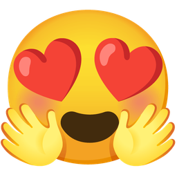 Smiling face with heart-eyes and Smiling face with open hands