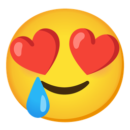 Smiling face with heart-eyes and Smiling face with tear
