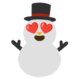 smiling face with heart-eyes and snowman without snow
