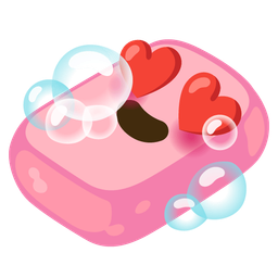 smiling face with heart-eyes and soap