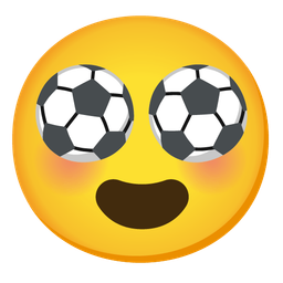 smiling face with heart-eyes and soccer ball