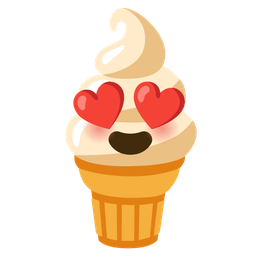 smiling face with heart-eyes and soft ice cream