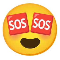 smiling face with heart-eyes and SOS button
