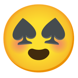 smiling face with heart-eyes and spade suit