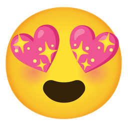 smiling face with heart-eyes and sparkling heart