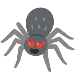 smiling face with heart-eyes and spider