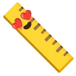 smiling face with heart-eyes and straight ruler