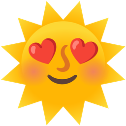 smiling face with heart-eyes and sun with face