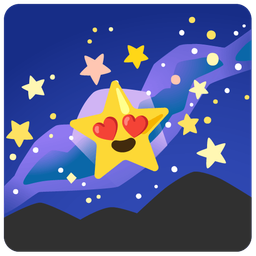 smiling face with heart-eyes and telescope