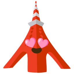 smiling face with heart-eyes and Tokyo tower