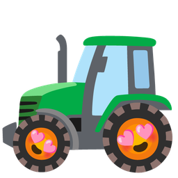 smiling face with heart-eyes and tractor
