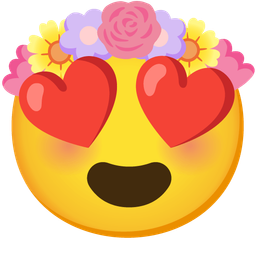 smiling face with heart-eyes and tulip