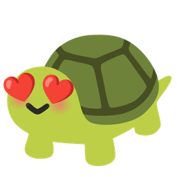 smiling face with heart-eyes and turtle