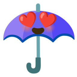 smiling face with heart-eyes and umbrella