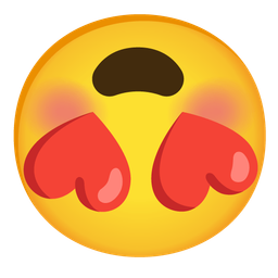 Smiling face with heart-eyes and Upside-down face