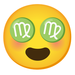 smiling face with heart-eyes and Virgo