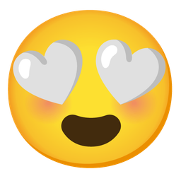 smiling face with heart-eyes and white heart