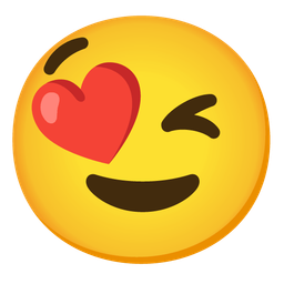 Smiling face with heart-eyes and Winking face