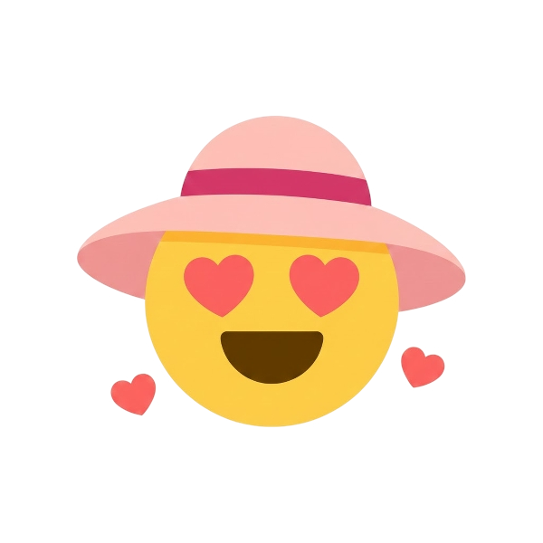 Smiling face with heart-eyes and Woman’s hat